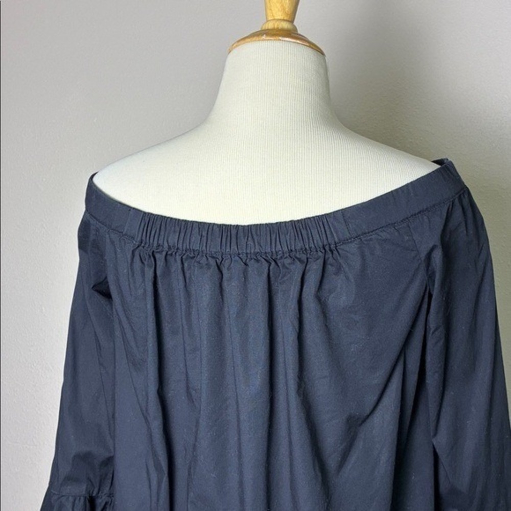 1. STATE Medium Black Off Shoulder Boho Sleeves Stretch Cotton Top Whimsigoth - Picture 5 of 9